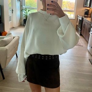 BCBGMaxAzria Brown Faux Suede Mini Skirt